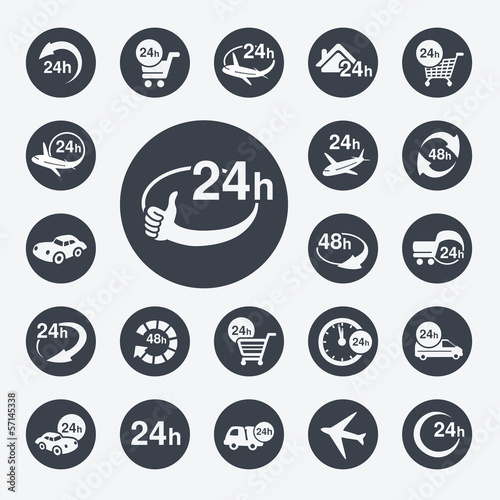 Vector symbols - delivery of purchase within 24 or 48 hours