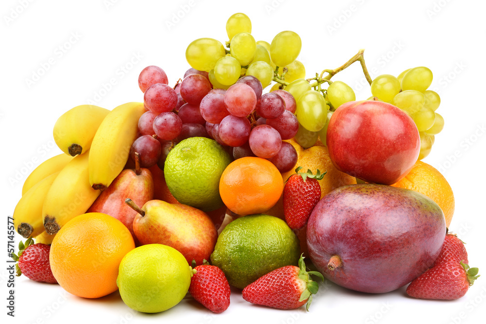 set of fruits isolated on white background set of fruits isolated on white background