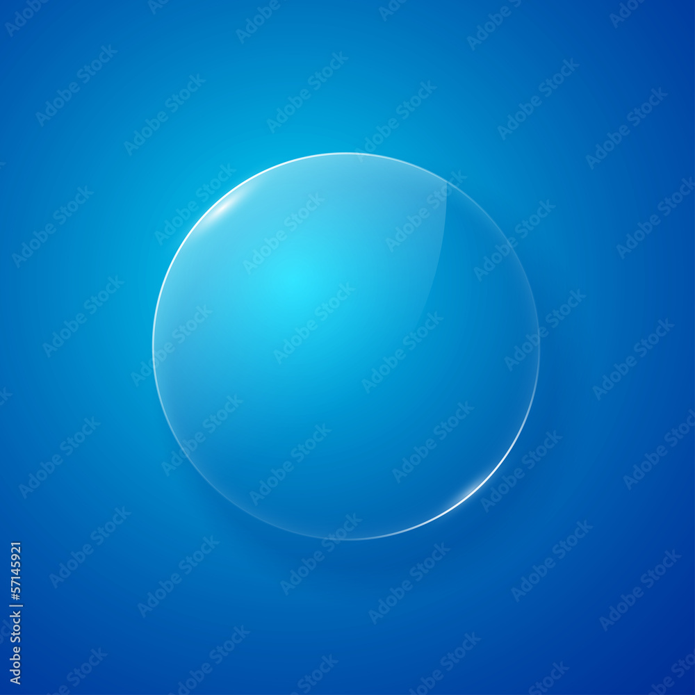 Shiny glass web button. Vector illustration