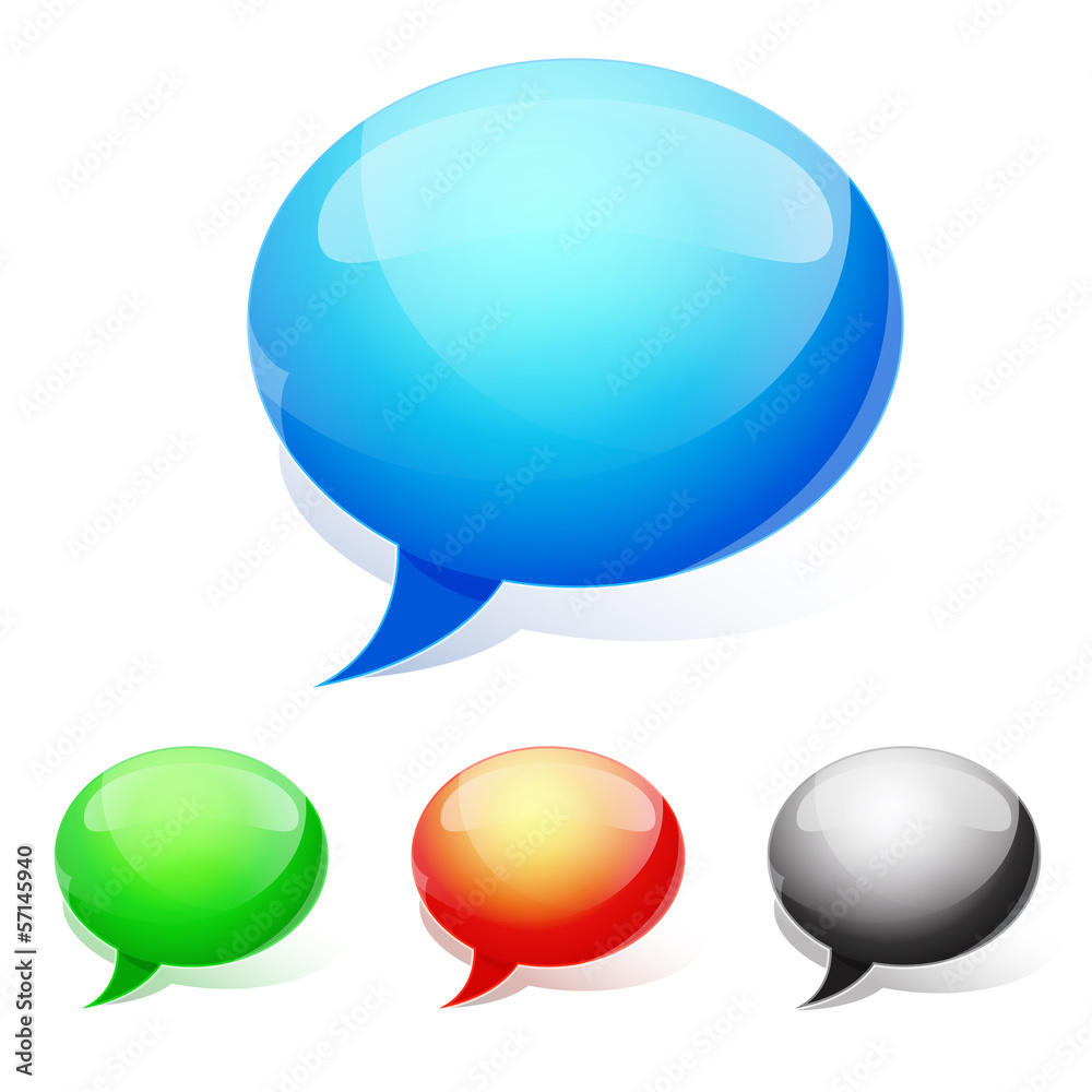 Shiny glossy speech bubbles.Vector illustration Shiny glossy speech bubbles.Vector illustration