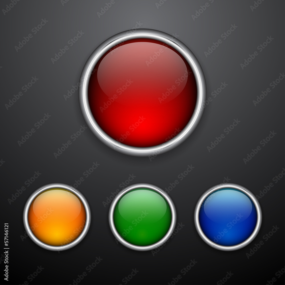 Glossy web buttons set. Vector illustration Glossy web buttons set. Vector illustration