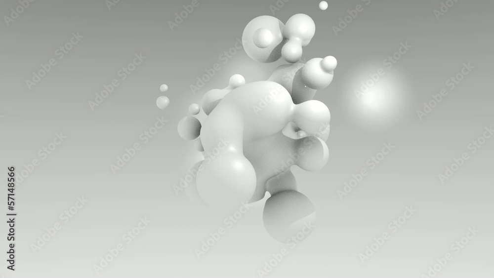 3D animation WHITE PARTICULES