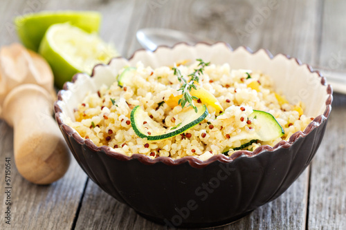 Warm quinoa salad with vegetables