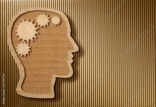 Human head model made from cardboard