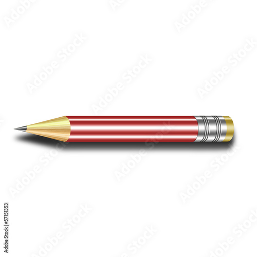 Red pencil on white background