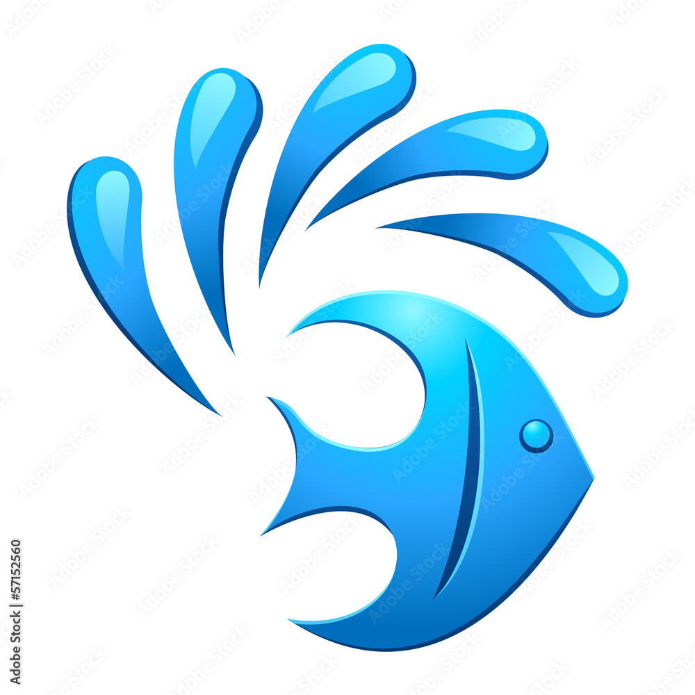 Fototapeta premium Fisch und Wassertropfen