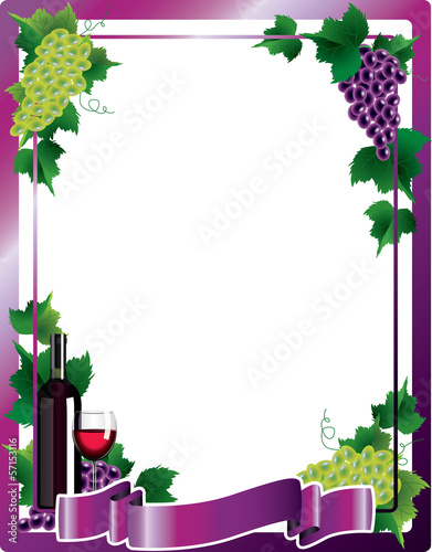 Wine frame background vector illustration