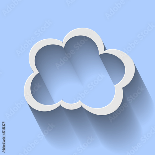 Icon Cloud Computing  Long Shadow