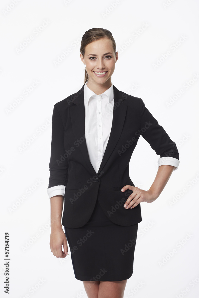 Portrait of young businesswoman against white background Portrait of young businesswoman against white background