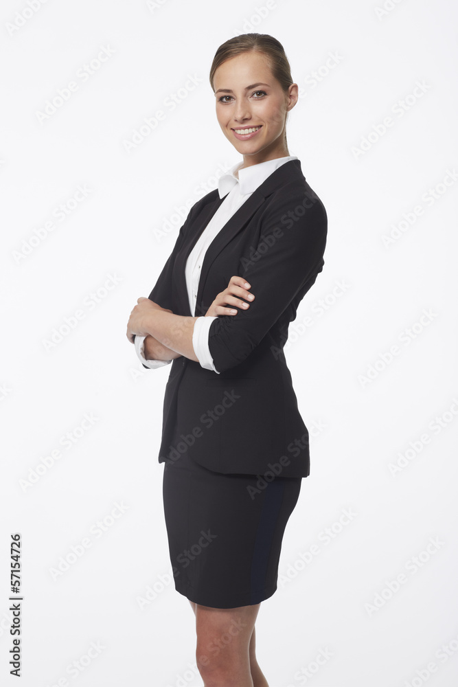 Portrait of young businesswoman against white background Portrait of young businesswoman against white background