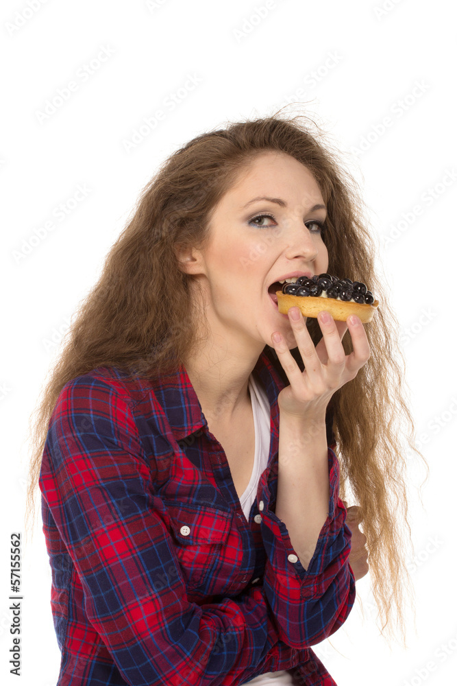 Country stile woman with cake
