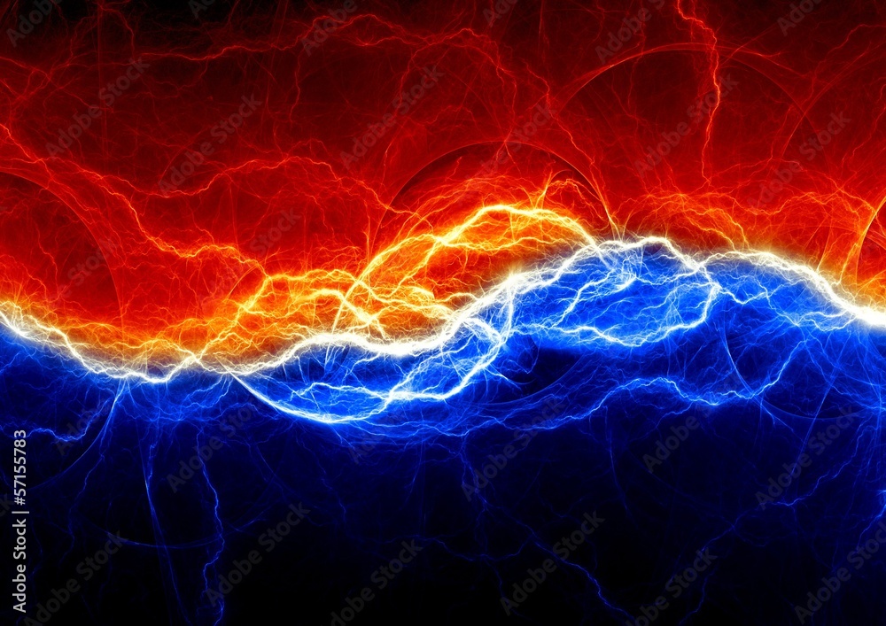 Fire and ice abstract fractal lightning