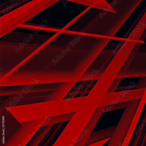 Wallpaper Mural Red angular abstract Torontodigital.ca