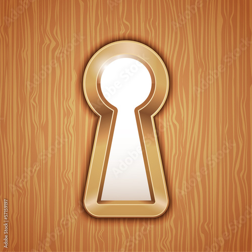 Key hole in a wooden door