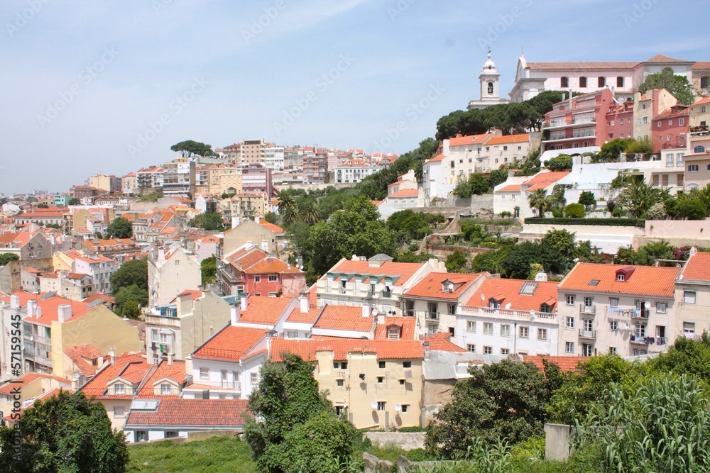 Panorama of Lisbon in Portugal