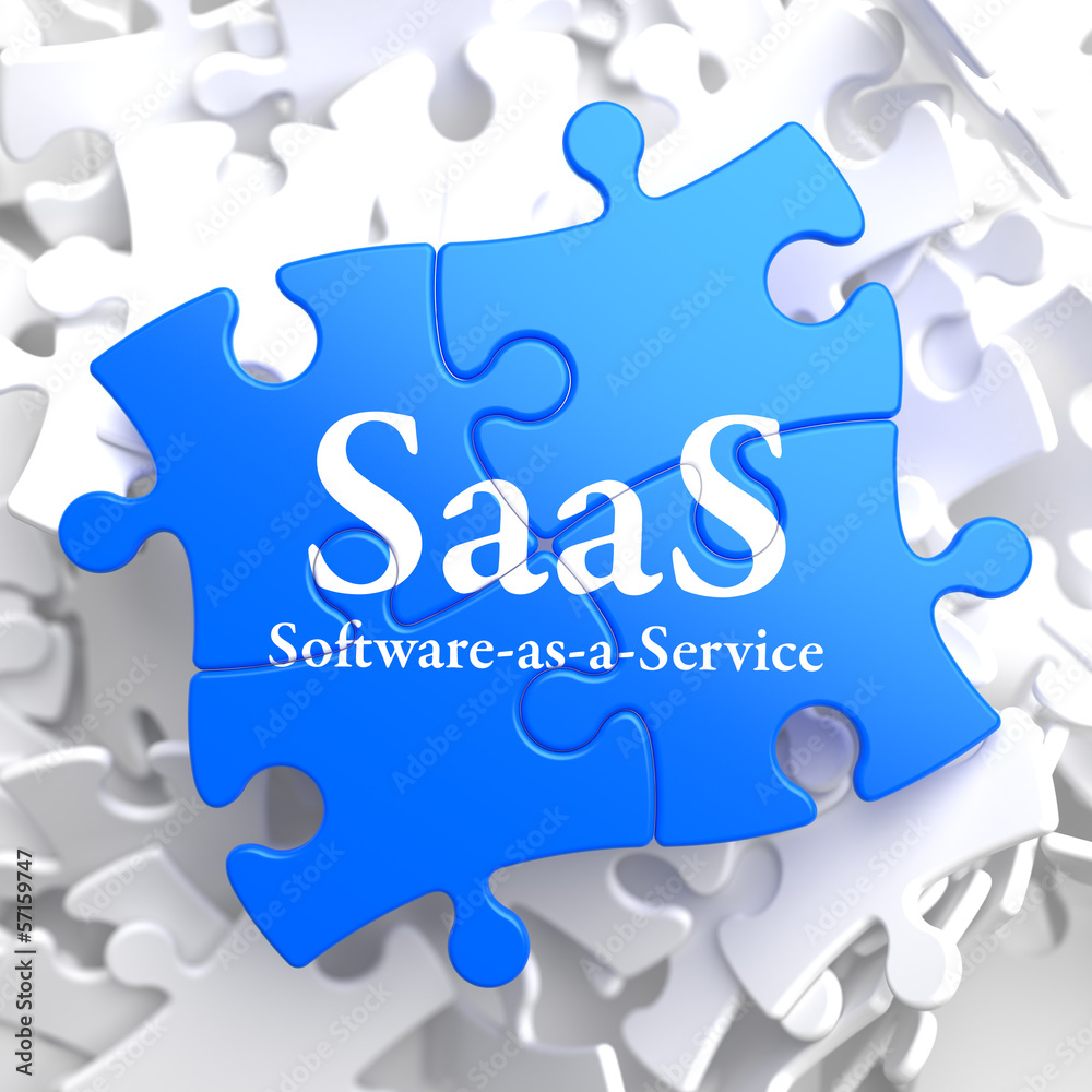 SAAS. Puzzle Information Technology Concept.