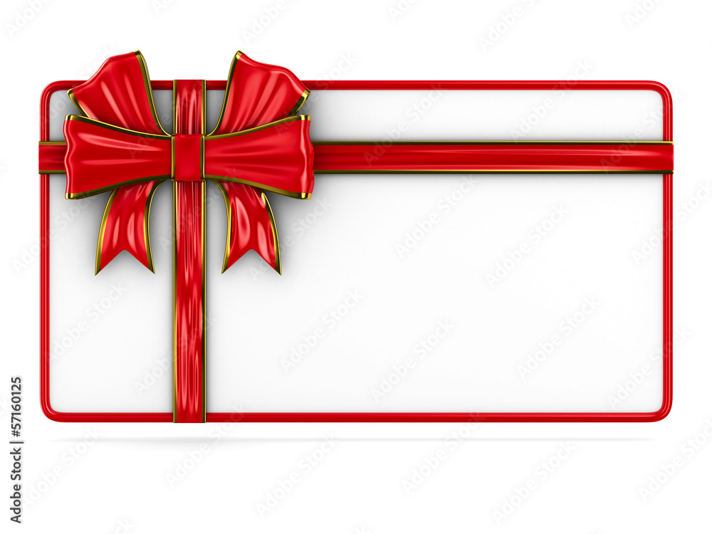 billboard with bow on white. Isolated 3D image