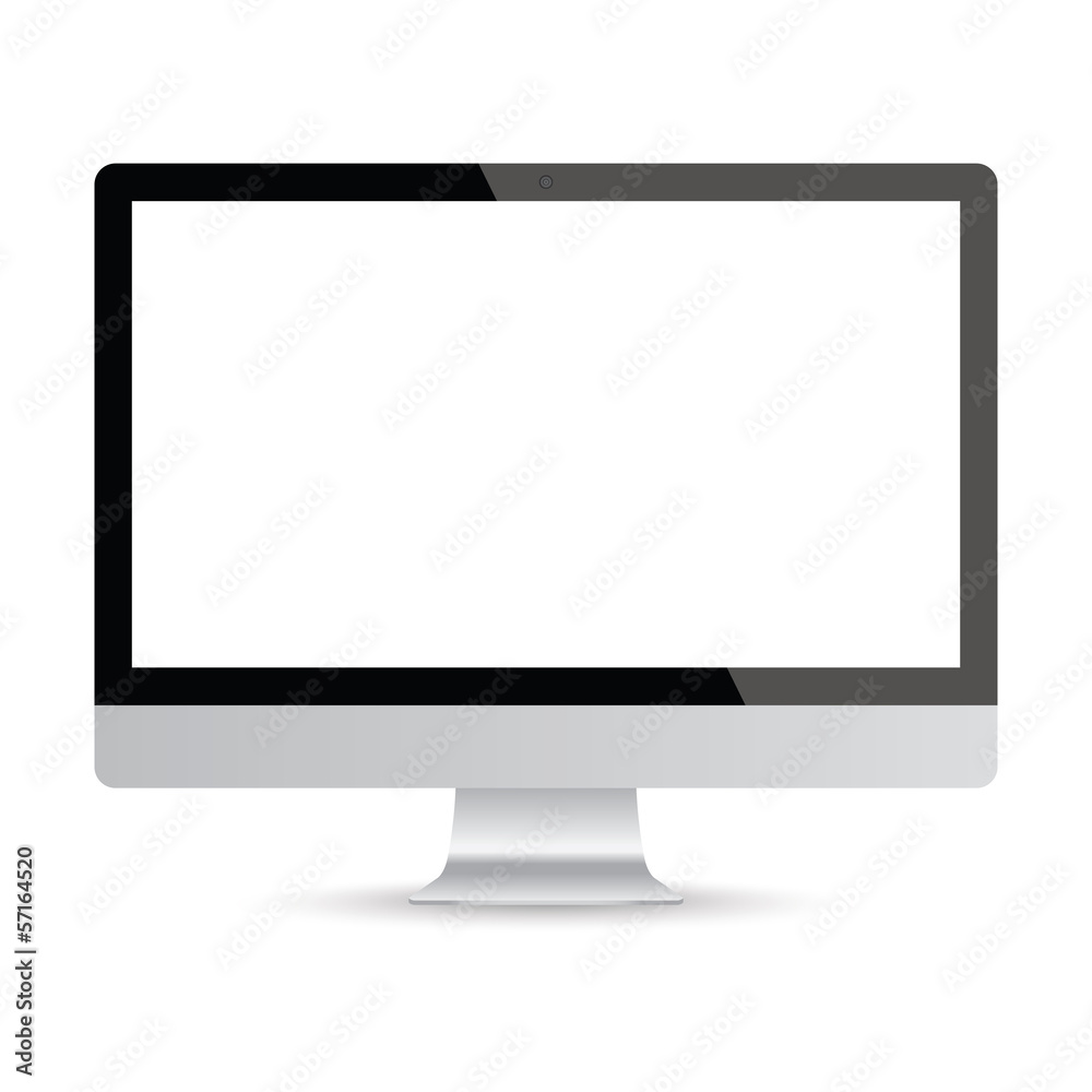 Computer screen, 3D LCD monitor on isolated white background Computer screen, 3D LCD monitor on isolated white background