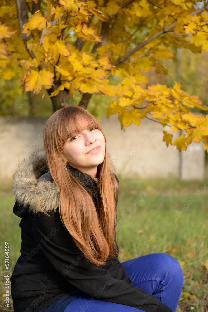 Beautiful young girl with red hair, Beautiful young girl with red hair,
