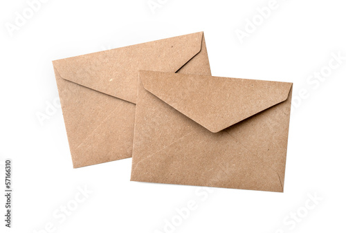 two brown envelope on a white background