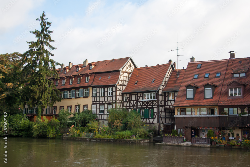 Casas a orillas del río Regnitz en Bamberg