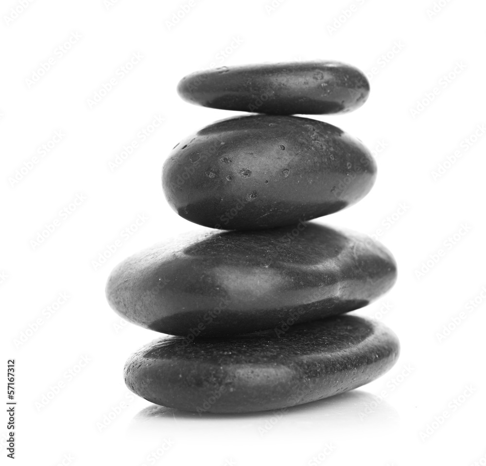 Growing piled up pebbles on a white background Growing piled up pebbles on a white background