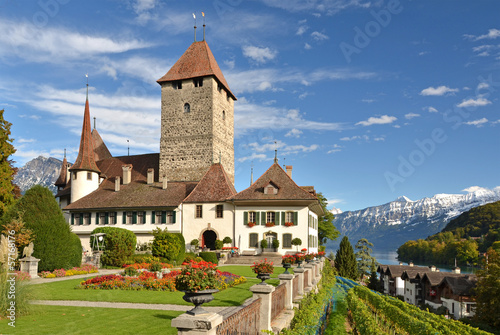 Spiez castle on lake Thun (Jungfrau region, canton Bern, Switzer photo