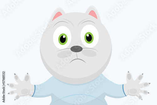 Vector cat with his hands apart
