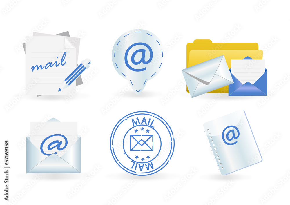 Office Icons Set - Isolated On White Background Office Icons Set - Isolated On White Background