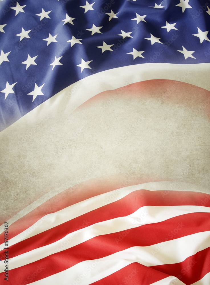 Naklejka premium American flag. Copy space