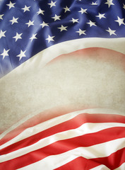 American flag. Copy space