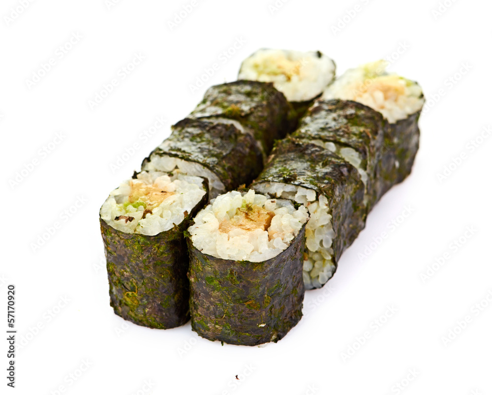 sushi, rolls isolated on white sushi, rolls isolated on white