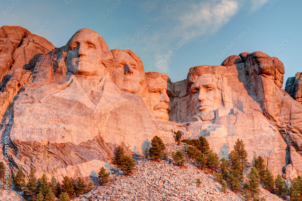Mount Rushmore National Monument Sunrise Landscape - obrazy, fototapety, plakaty 