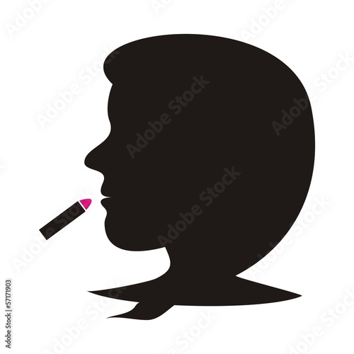 Woman and lipstick