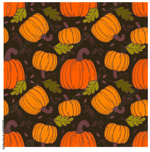 Pumpkin seamless pattern.