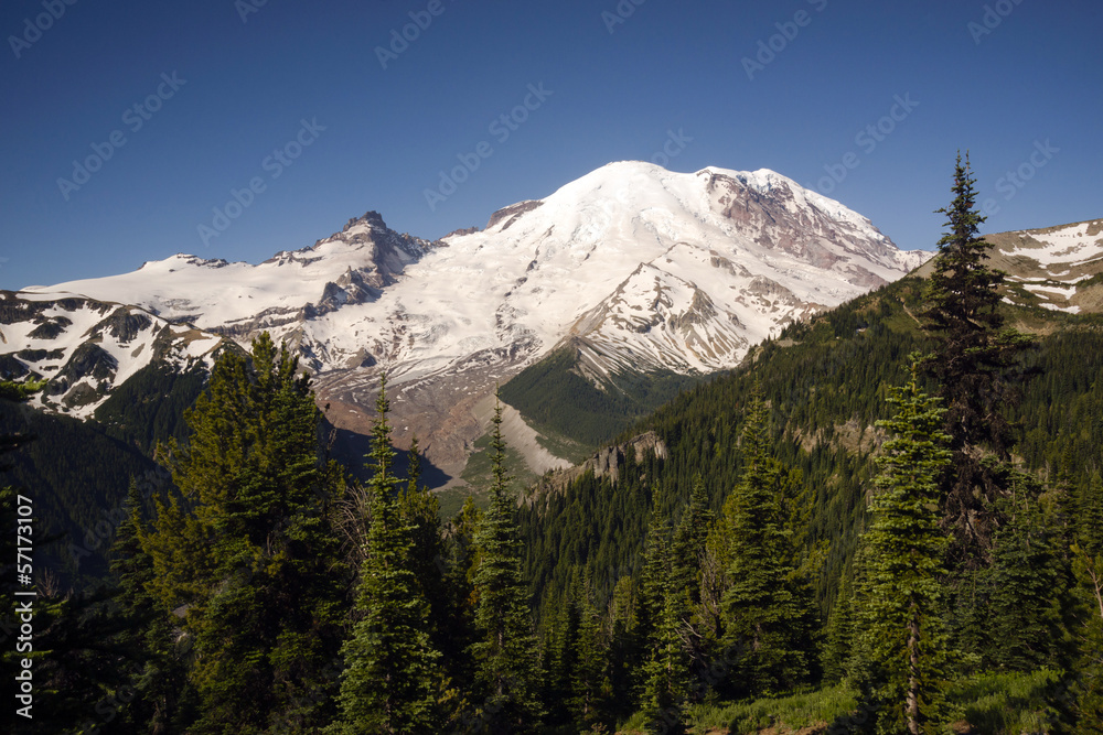 Trail Burroughs Mountain Cascade Range Mt. Rainier Background