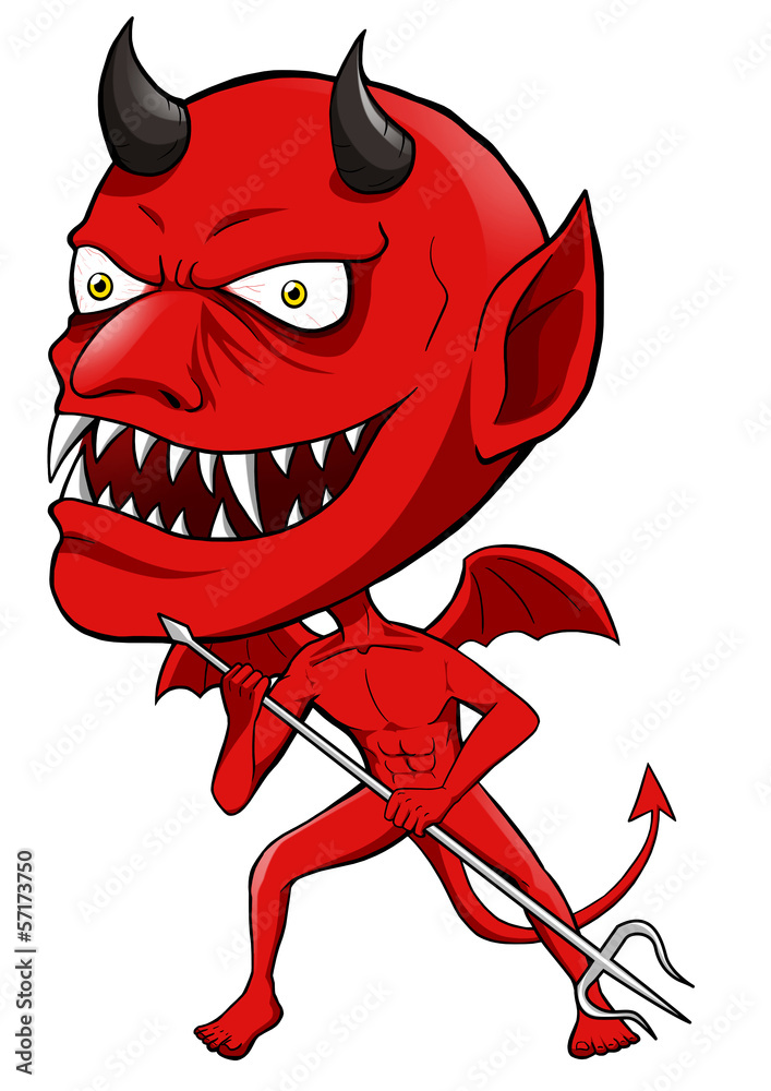 Cartoon illustration of a red devil Stock Illustration Adobe Stock