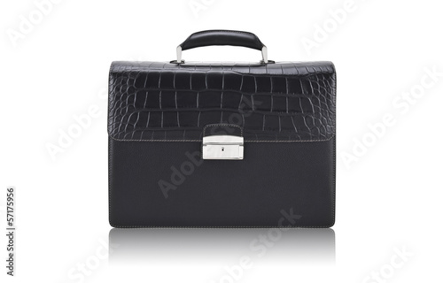 black briefcase on white