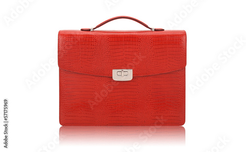 red briefcase on white
