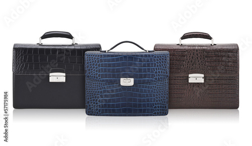 briefcase composition on white