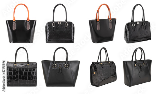 women's handbags on white