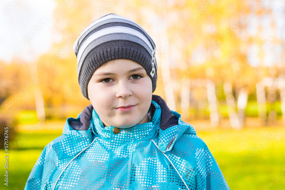 Boy in autumn park Boy in autumn park