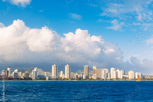 Honolulu City Skyline from Water