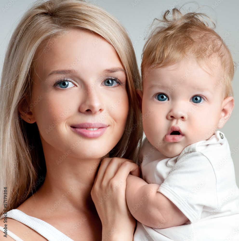 happy mother with baby happy mother with baby