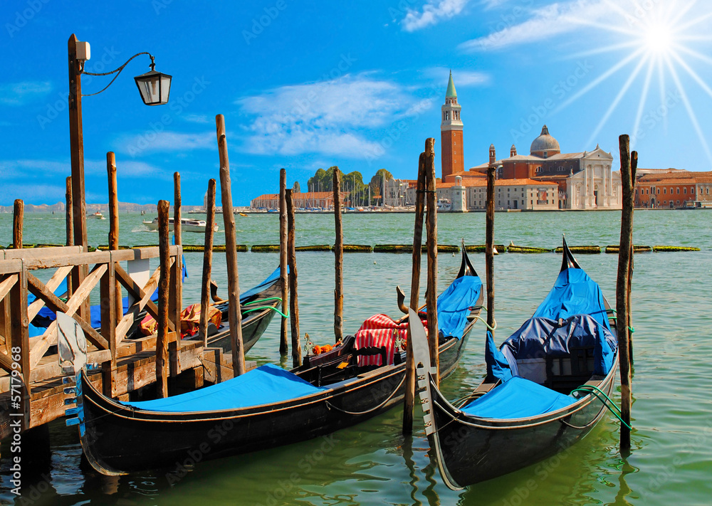 Two gondolas in Venice