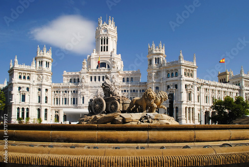 Cibeles Fountain in downtown Madrid, Spain