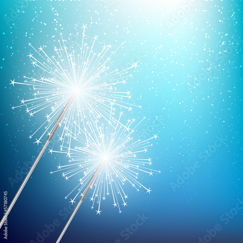 Starry sparklers on blue background