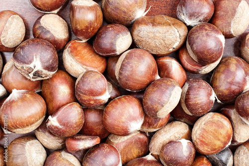 Background of Fresh Chestnuts