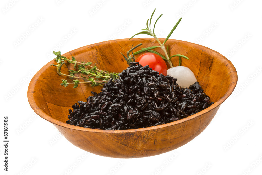 Black boiled rice