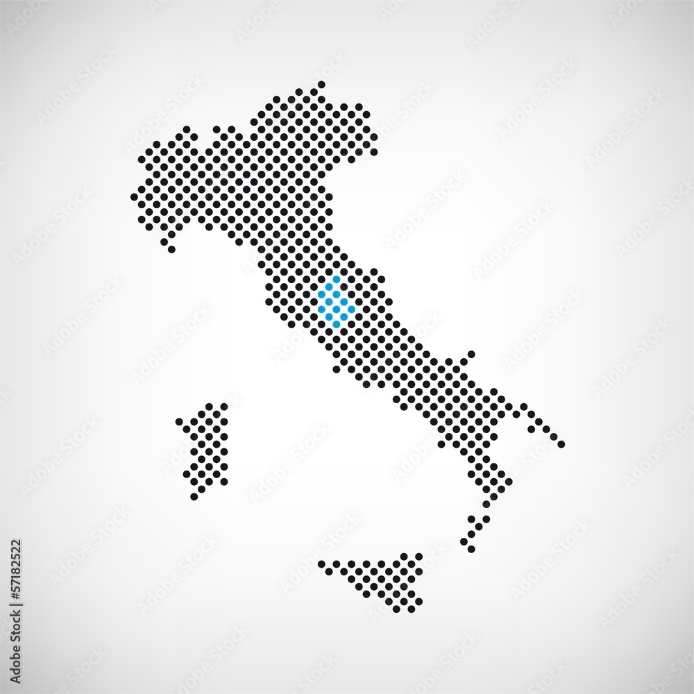 Umbrien Italien Karte punktiert